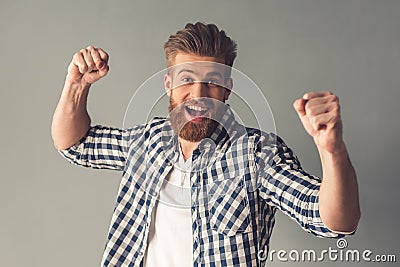 Handsome bearded man Stock Photo