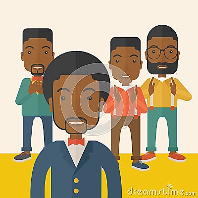 Handsome black businessmen Vector Illustration