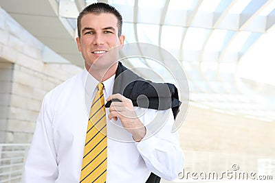 Handsome Business Man at Office Stock Photo