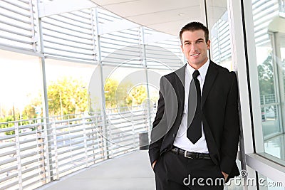 Handsome Business Man at Office Stock Photo