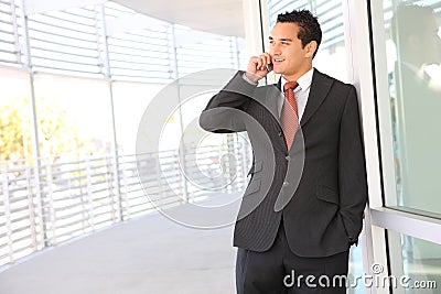 Handsome Business Man on Phone Stock Photo