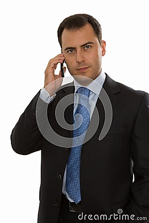 Handsome business man talking on the phone Stock Photo