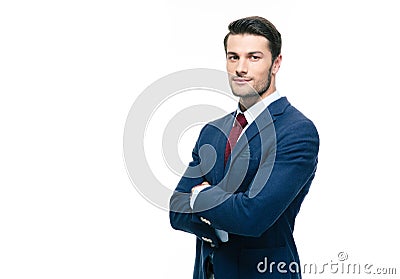 Handsome businessman with arms folded Stock Photo