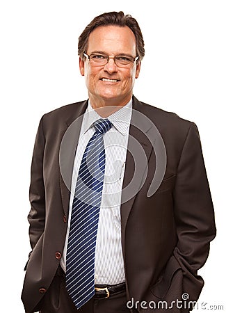 Handsome Businessman Portrait on White Stock Photo