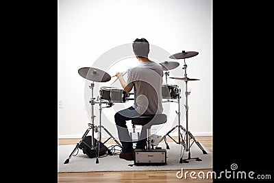 a handsome Caucasian American playing instruments generative AI Stock Photo