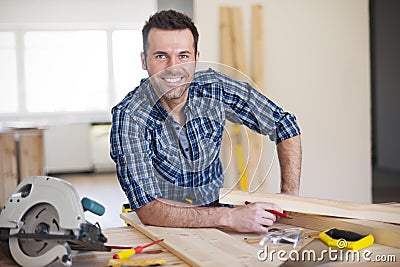 Handsome construction worker Stock Photo