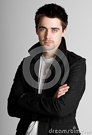 Handsome Dark Haired Male Stock Photo