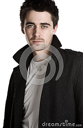 Handsome Dark Haired Male with Goatee Beard Stock Photo