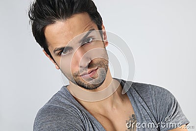 Handsome dark haired man Stock Photo