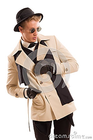 Handsome detective with a good sense for fashion Stock Photo