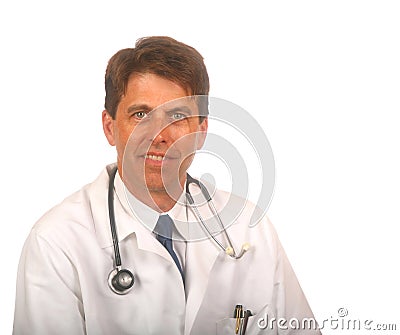 Handsome Doctor with Stethoscope Stock Photo