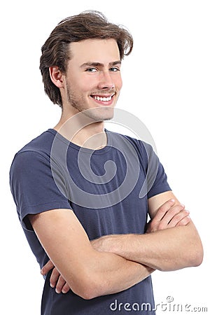 Handsome happy man posing standing Stock Photo