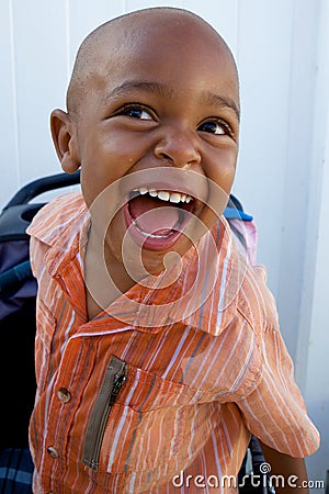 A Handsome little African American Boy Stock Photo