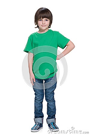 Handsome little boy on the white background Stock Photo