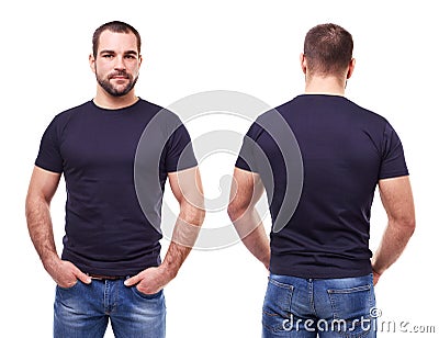 Handsome man in black t-shirt Stock Photo