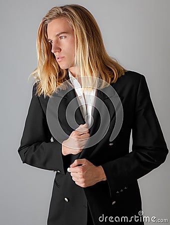 Handsome Man in Blazer Stock Photo