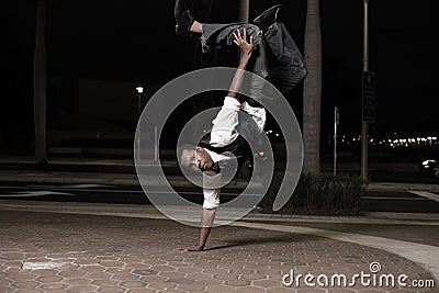 Handsome man dancing Stock Photo