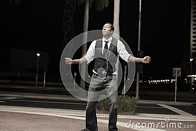Handsome man dancing Stock Photo