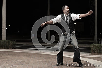 Handsome man dancing Stock Photo