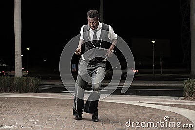 Handsome man dancing Stock Photo