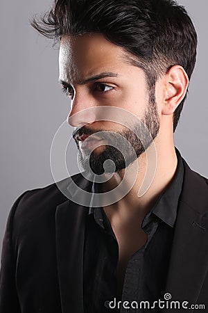 Handsome man with a low fade haircut Stock Photo