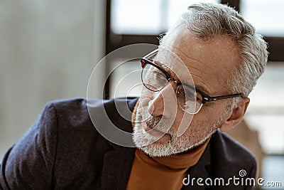 Handsome man wearing glasses working as interior designer Stock Photo