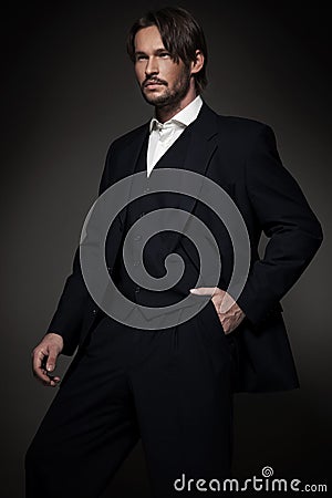 Handsome man wearing suit Stock Photo