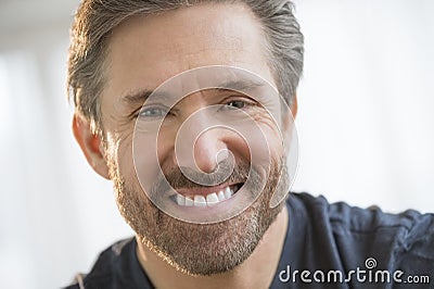 Handsome Mature Man Smiling Stock Photo