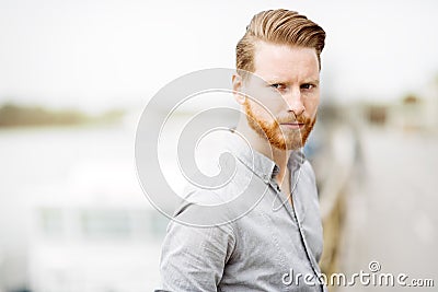 Handsome red haird man Stock Photo