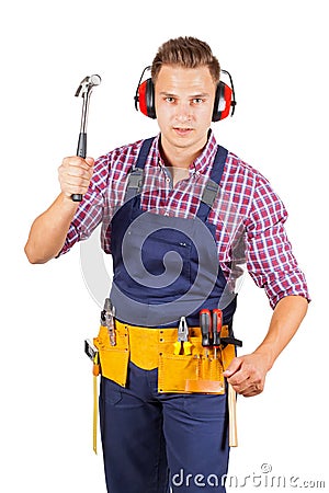 Handsome repairman Stock Photo