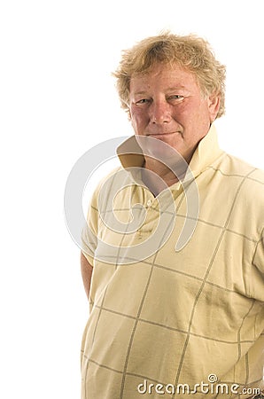 Handsome senior middle age man with big belly Stock Photo