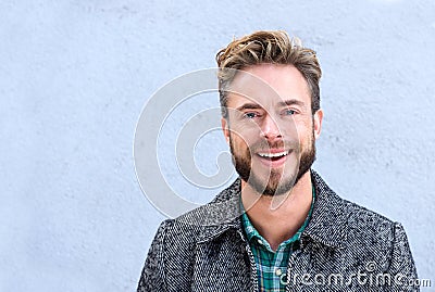 Handsome smiling man with beard Stock Photo