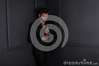 Handsome stylish man in elegant suit Stock Photo