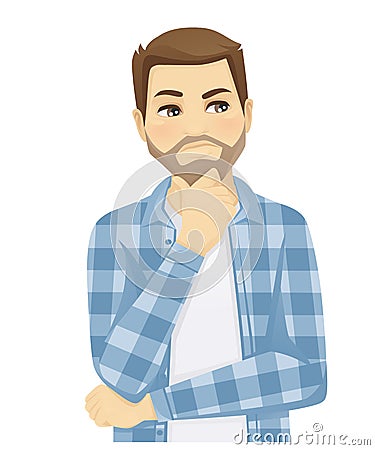 Man thinking vector Vector Illustration