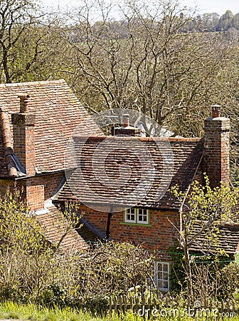 Handsome Village Roofs. Stock Photo