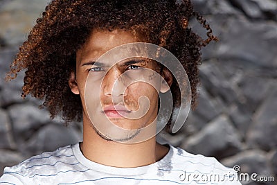 Handsome young black with serious face expression Stock Photo