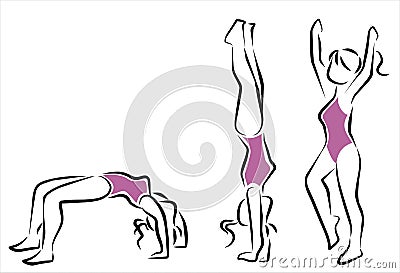 Handstand Vector Illustration