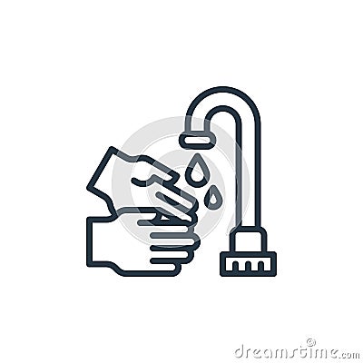 handwash vector icon isolated on white background. Outline, thin line handwash icon for website design and mobile, app development Vector Illustration