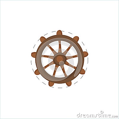 Handwheel colorful clipart. Handwheel flat illustration Vector Illustration