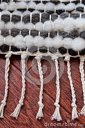 Handwoven wool rug Stock Photo