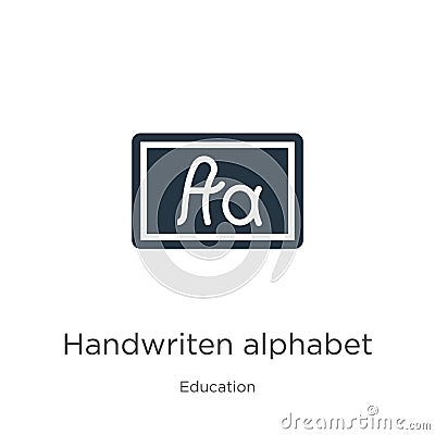 Handwriten alphabet icon vector. Trendy flat handwriten alphabet icon from education collection isolated on white background. Vector Illustration