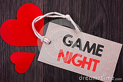 Handwriting Announcement text showing Game Night. Business concept for Entertainment Fun Play Time Event For Gaming written on Pri Stock Photo