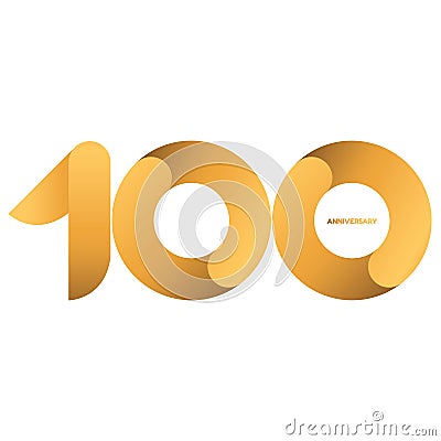 Handwriting celebrating, anniversary of number 100, 100th year anniversary, Luxury duo tone gold brown Stock Photo