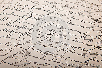 Old handwriting, vintage leter. Stock Photo