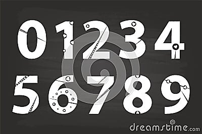 Handwriting Numbers Vector Illustration