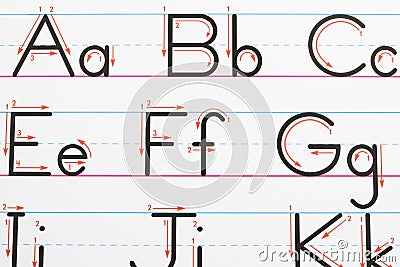 Handwriting page. Stock Photo