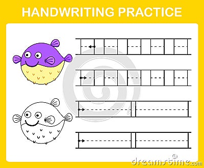 Handwriting practice sheet Vector Illustration