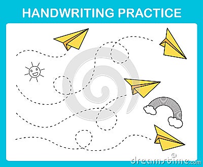 Handwriting practice sheet Vector Illustration