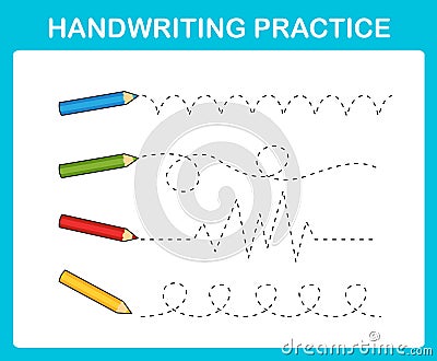 Handwriting practice sheet Vector Illustration