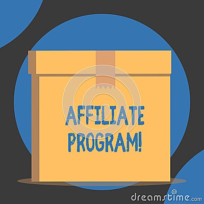 Handwriting text Affiliate Program. Concept meaning Automated platform of two or more parties Associated Close up front Stock Photo